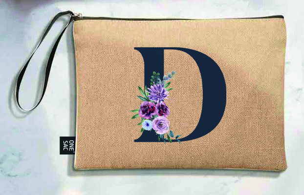 Bolso de mano letra d una pieza (diseño variado) (25×18×1 )